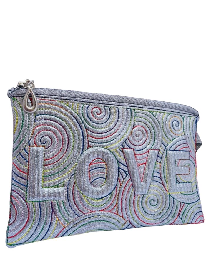 Monedero portatodo Loveshine color plata stripes multicolor - Imagen 4