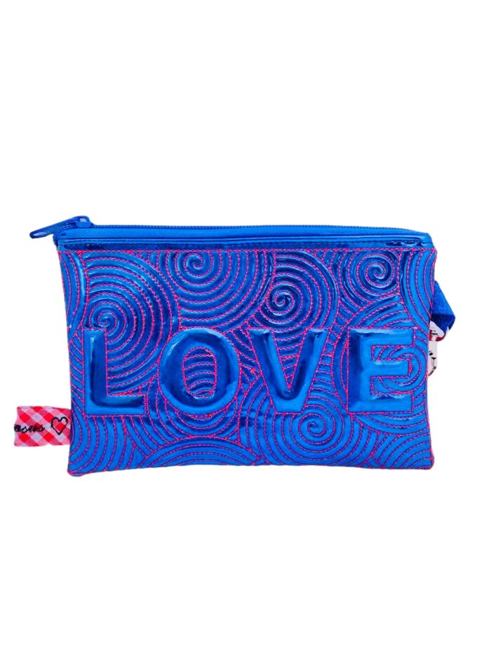 Monedero portatodo Loveshine color azul metallic red