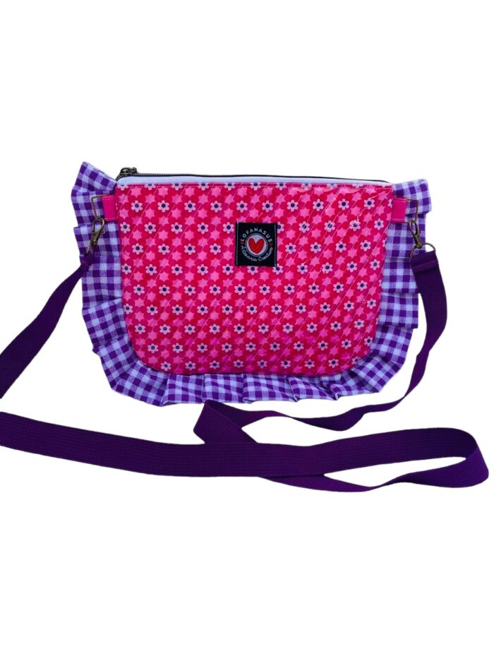 Bolso Retroflower color Fucsia y Morado