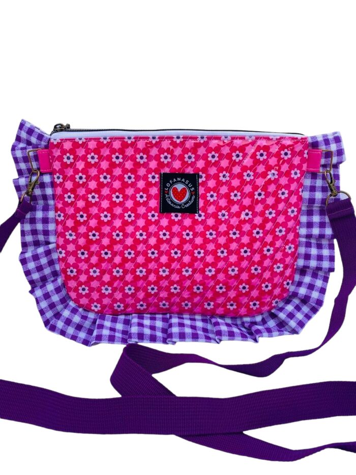 Bolso Retroflower color Fucsia y Morado - Imagen 2