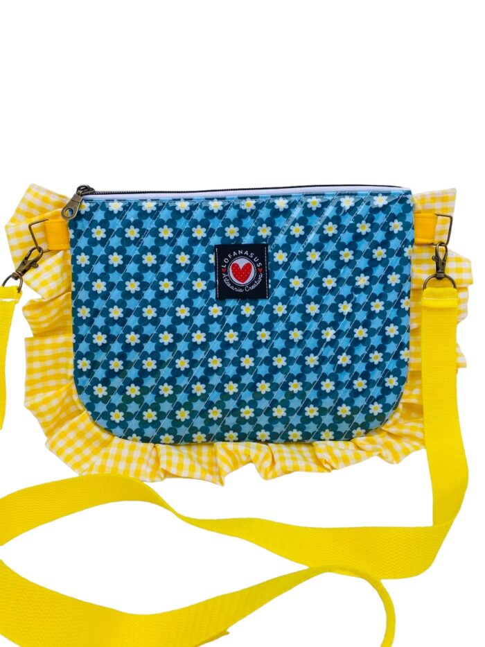Bolso Retroflower color Azul y Amarillo - Imagen 2