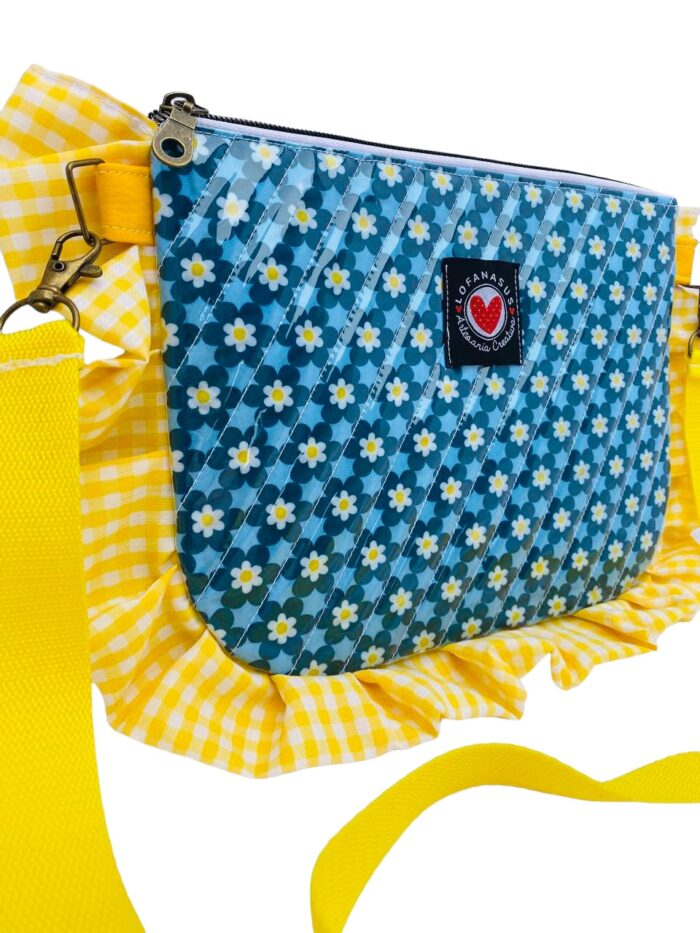 Bolso Retroflower color Azul y Amarillo - Imagen 3